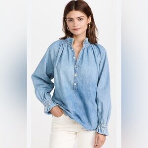 CITIZENS OF HUMANITY CUT OFF IRIS DENIM TOP